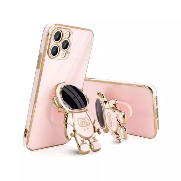 Funda Astronauta Con Soporte iPhone 16 Pro Rosa