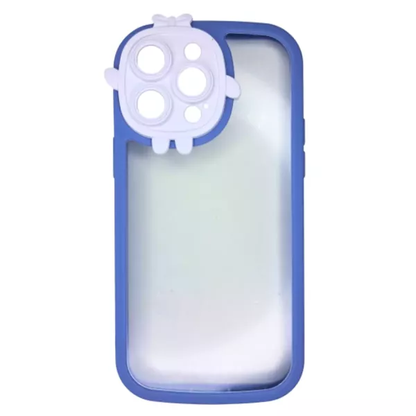 Funda Border Color Con Tapa Cámara Diseño IPhone 14 Pro Max Azul