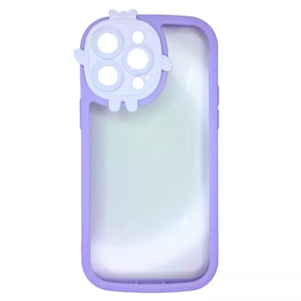 Funda Border Color Con Tapa Cámara Diseño IPhone 14 Pro Max Lila