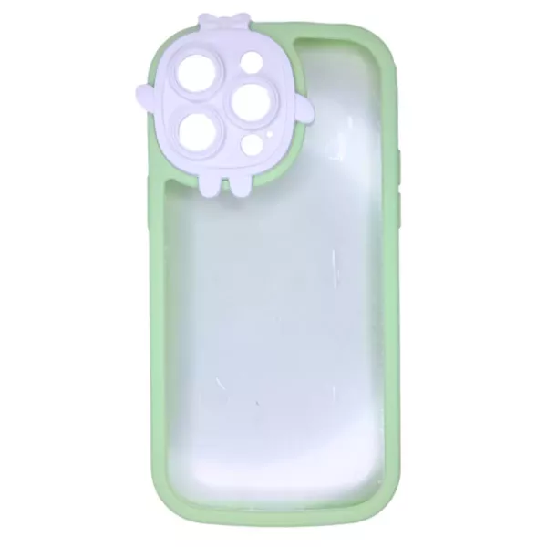 Funda Border Color Con Tapa Cámara Diseño IPhone 14 Pro Max Verde