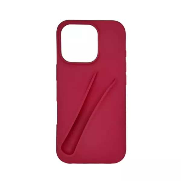 Funda Silicona Porta Labial iPhone 15 Bordo