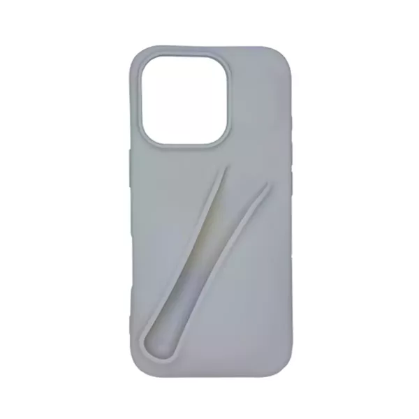 Funda Silicona Porta Labial iPhone 15 Gris