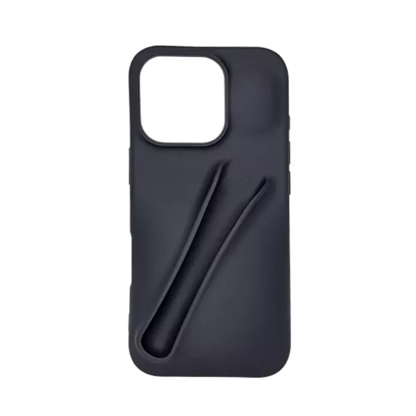 Funda Silicona Porta Labial iPhone 15 Negro