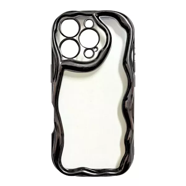Funda Silicona Border Ondulada iPhone 16 Pro Negro