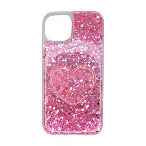 Funda Glitter + Pop Socket Samsung M12 Rosa