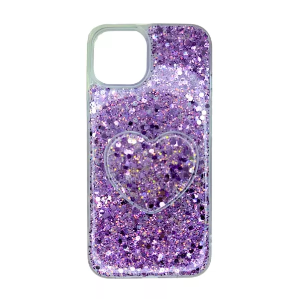 Funda Glitter + Pop Socket Samsung M12 Violeta