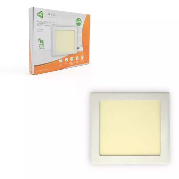Panel Para Montar De Luz Cálida Cuadrado - Oryx 5066S