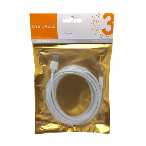 Cable De Datos Micro Usb 3 Metro Blanco