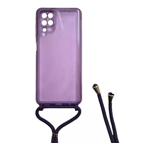 Funda Silicona Con Correa Samsung M12 Violeta