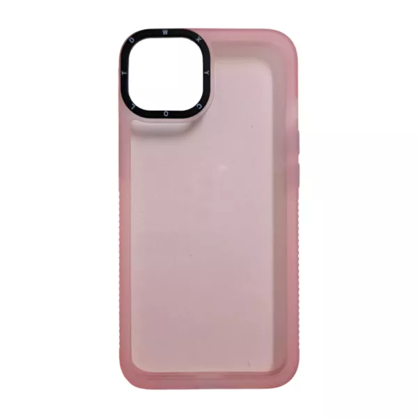 Funda Transparente Con Color iPhone 13 Rosa