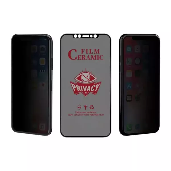 Vidrio Templado Ceramic 9d Antiespia iPhone 16 Pro Full Glue Negro