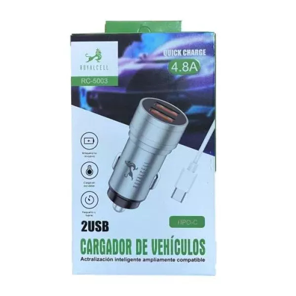 Cargador Auto Tipo C 4.8A RC-5003 Royalcell